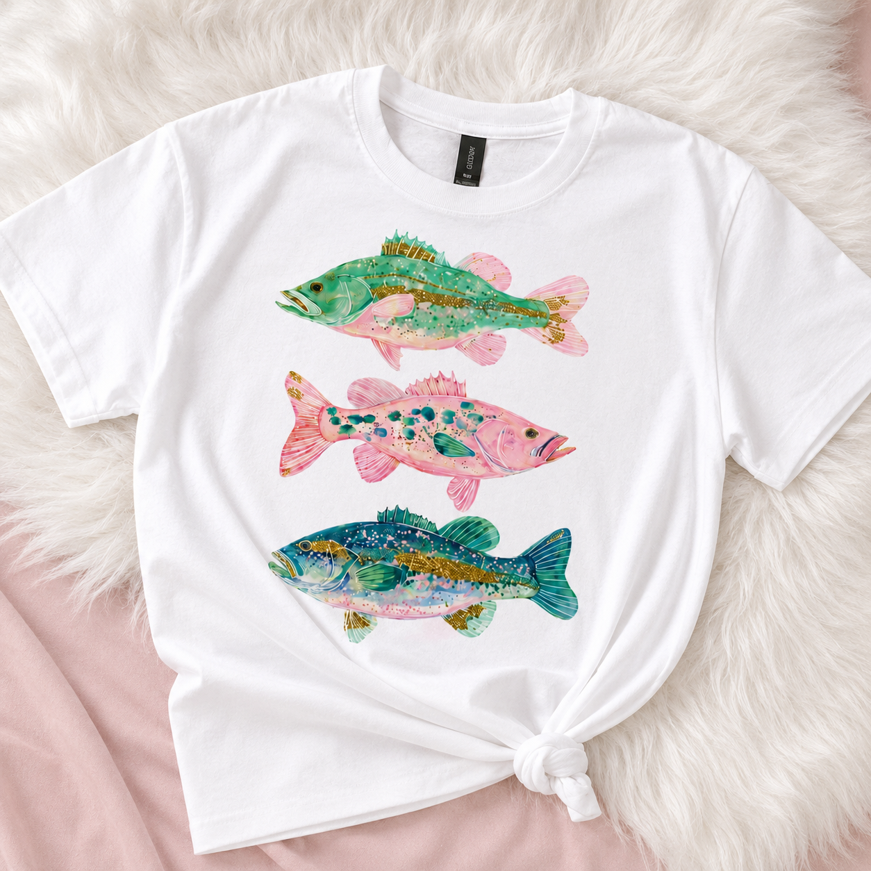 colorful fish tee